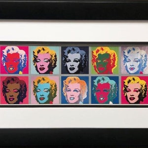 Andy Warhol &quot;Ten Marilyns 1967&quot; CUSTOM FRAMED iconic Pop Art