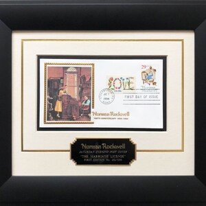 Norman Rockwell &quot;The Marriage License&quot; First Day Stamp Limited Edition Framed Art