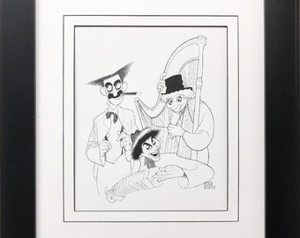 Al Hirschfeld &quot;The Marx Brothers&quot; CUSTOM FRAMED Decorative ART Print