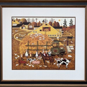 Charles Wysocki &quot;Farm Folk&quot; New CUSTOM FRAMED Art Americana