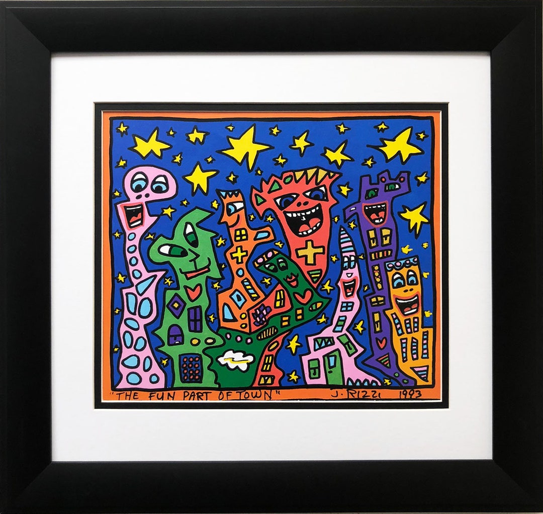 James Rizzi The Fun Part of Town Custom Framed Pop Art - Etsy.de