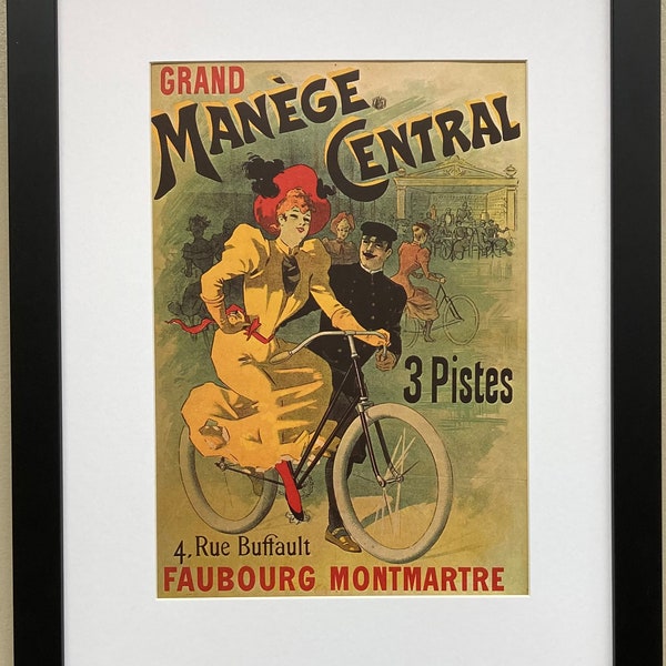 Vintage  Bicycle Poster "Grand Manege Central" (1894)  Framed Art