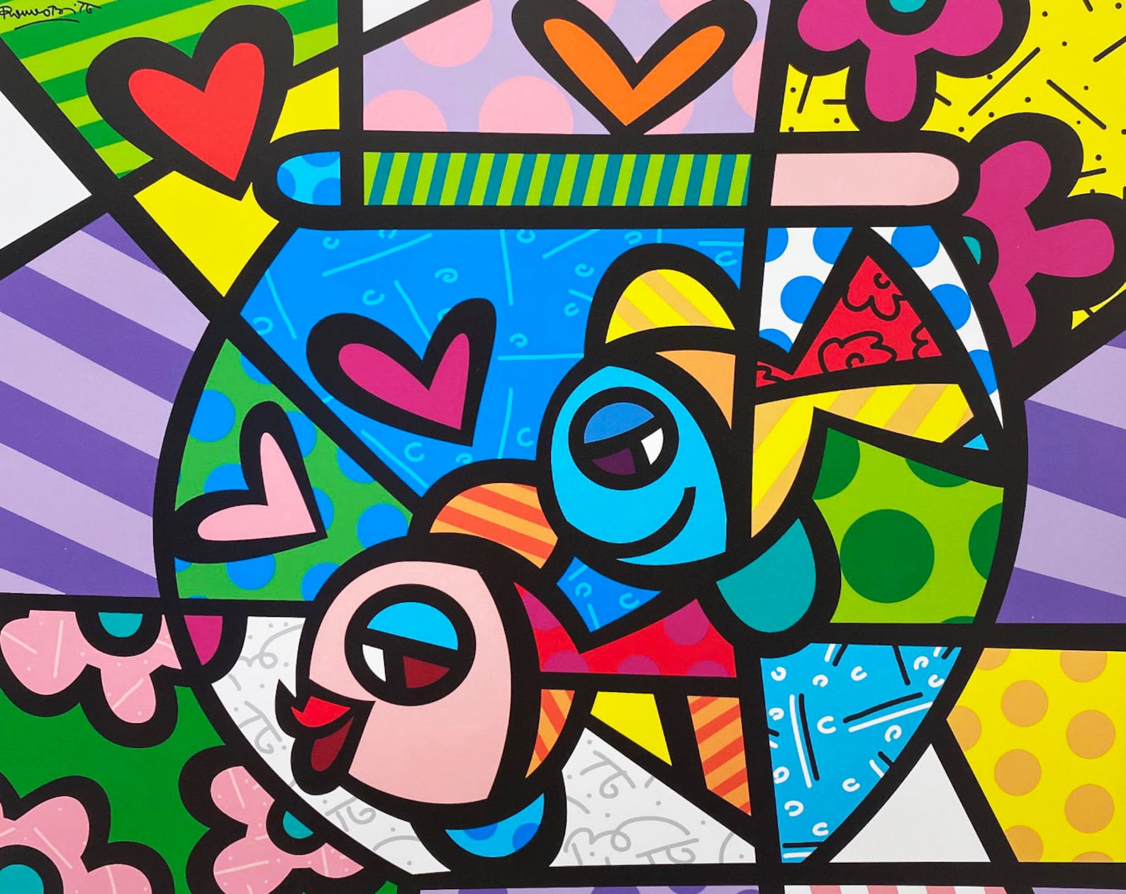 Romero Britto fish Bowl NEWLY CUSTOM FRAMED Art Print Etsy