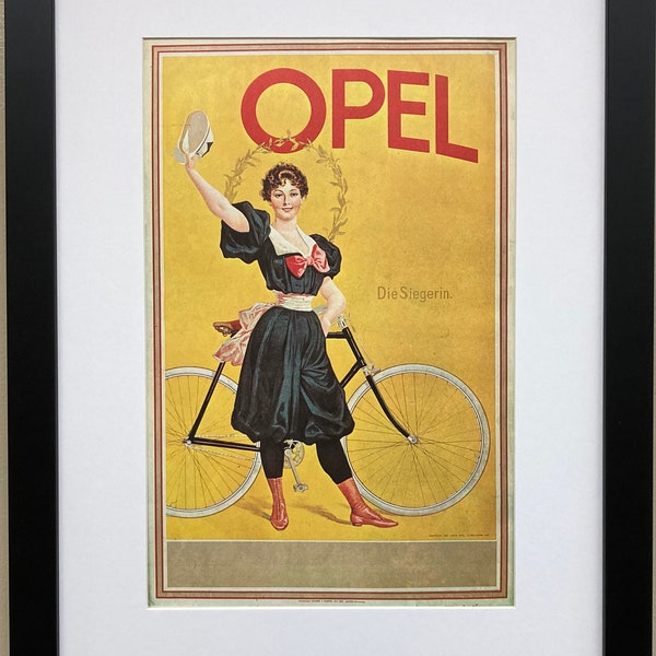 Vintage  Bicycle Poster "Opel Bicycles" (1900)  Framed Art