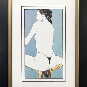 Patrick Nagel &quot;Untitled #59&quot; NEWLY CUSTOM FRAMED Art Deco Print