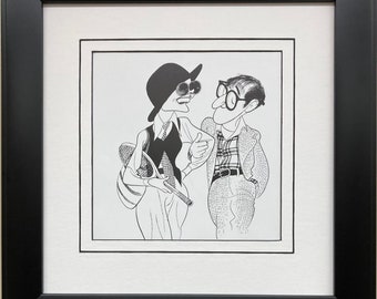 Al Hirschfeld "Annie Hall 1977" CUSTOM FRAMED ART Caricature Woody Allen Movie