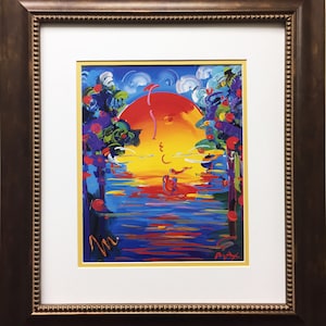Peter Max &quot;Better World&quot; Newly Custom Framed Print Art POP psychedelic Neo
