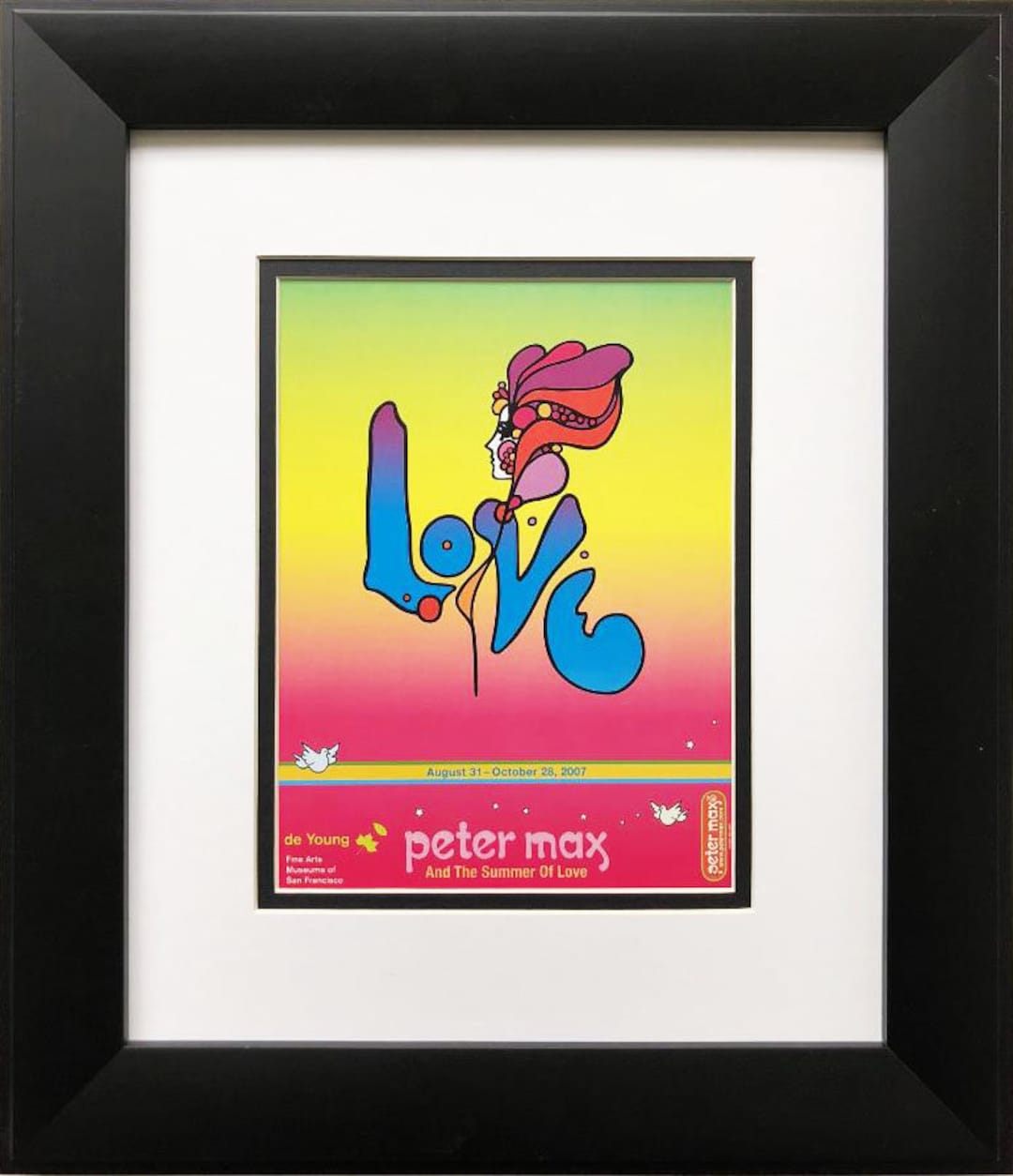 レア‼️Peter Max ヴィンテージポスター 額装 LOVE Peter Max 