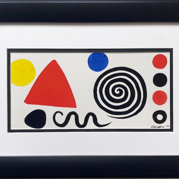 Alexander Calder "Abstraction" 1966 CUSTOM FRAMED Abstract Art