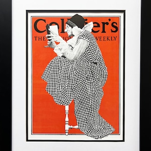 Maxfield Parrish &quot;The Book Lover&quot; NEW Custom Framed Collier&#39;s Magazine Cover