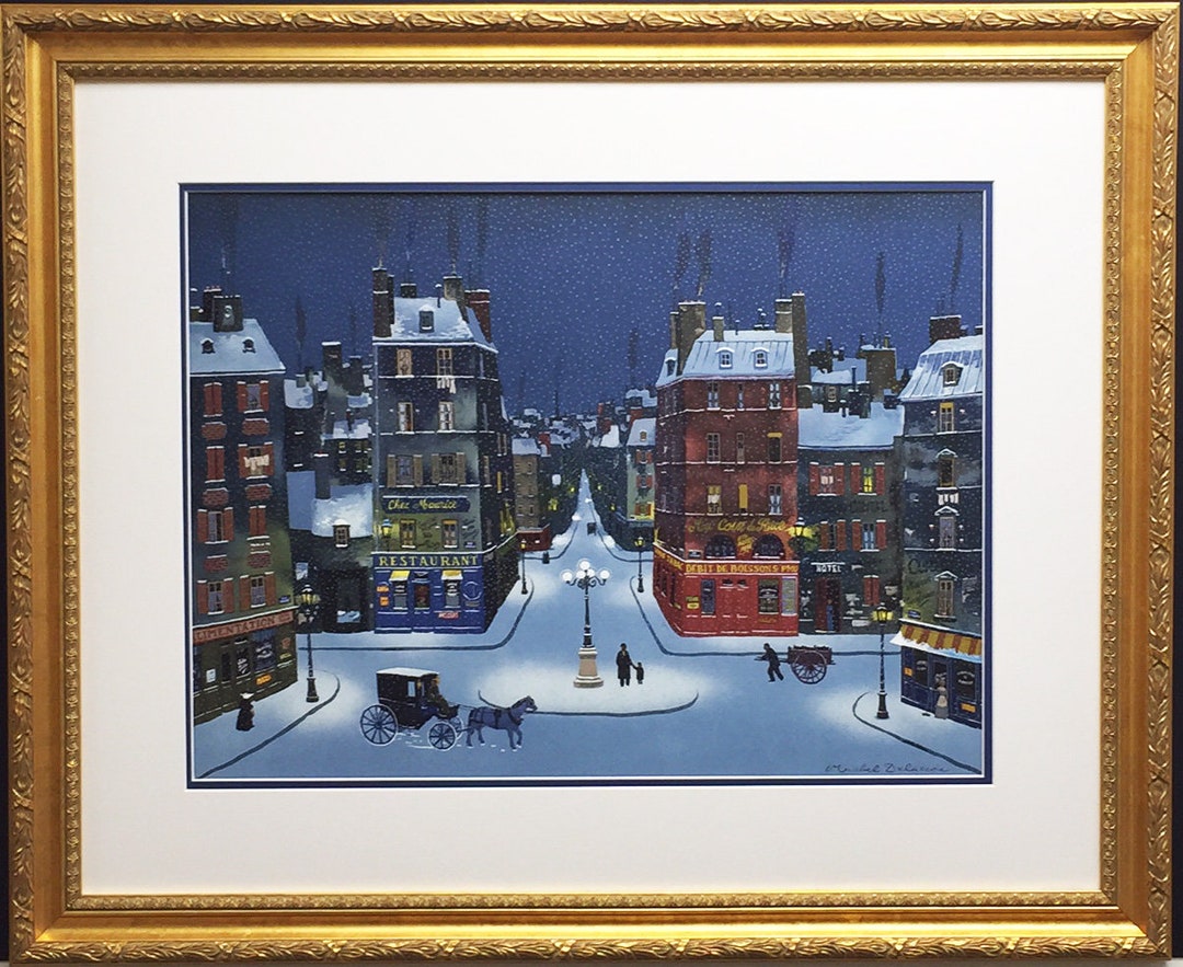 Michel Delacroix nuit DE Decembre Lithograph Custom Framed Art Print