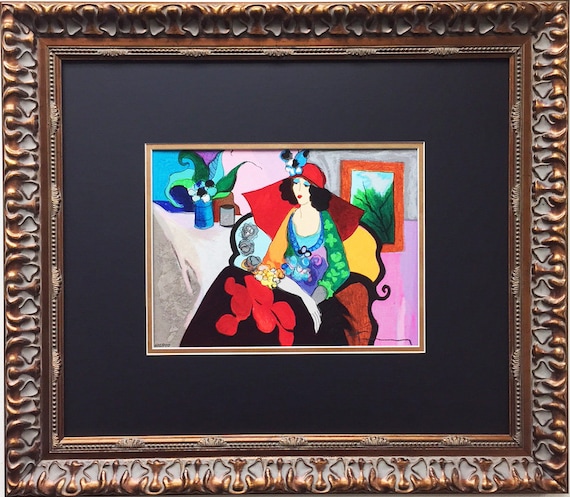 Tarkay red hat 絵画 Tarkay red hat Itzchak Tarkay (1935-2012)