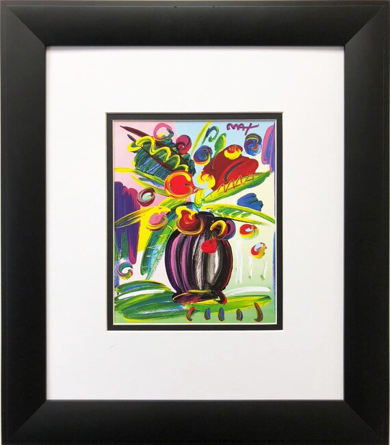 Peter Max Flower Vase 13 Custom Framed Print Etsy