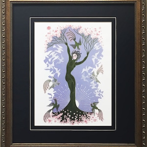 Erte &quot;Spring&quot; Newly Custom Framed Print Art Deco Design FOUR SEASONS SUITE fall