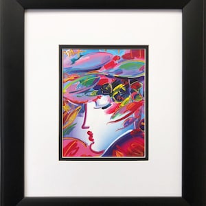 Peter Max &quot;Blushing Beauty &#39;94&quot; CUSTOM FRAMED Print