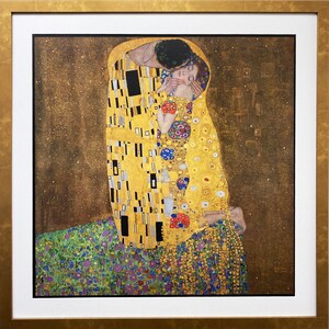 Gustav Klimt &quot;The Kiss&quot; Newly CUSTOM FRAMED Matted Art
