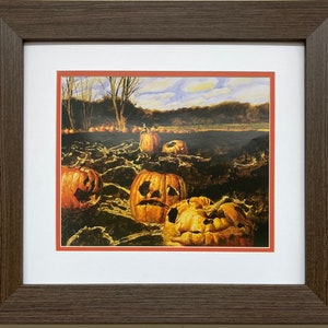 Jamie Wyeth &quot;Warm Halloween&quot; CUSTOM FRAMED Art Andrew Americana Pumpkin Patch
