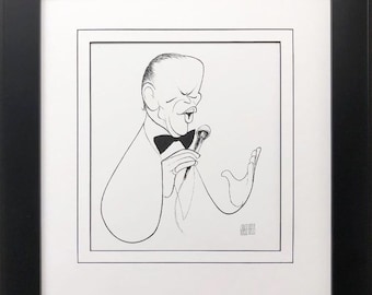 Al Hirschfeld "Frank Sinatra" CUSTOM FRAMED Decorative ART Print