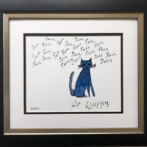 Andy Warhol &quot;So Happy Cat&quot; 1958 CUSTOM FRAMED Pop Art Lithograph