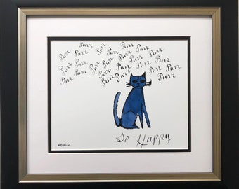Andy Warhol &quot;So Happy Cat&quot; 1958 CUSTOM FRAMED Pop Art Lithograph