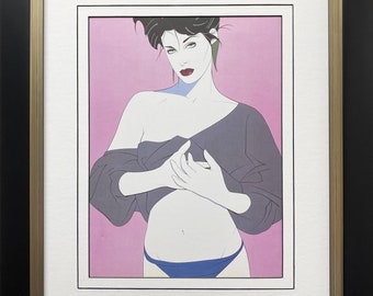 Patrick Nagel "#123 sin título" NUEVO CUSTOM FRAMED Art Deco Print