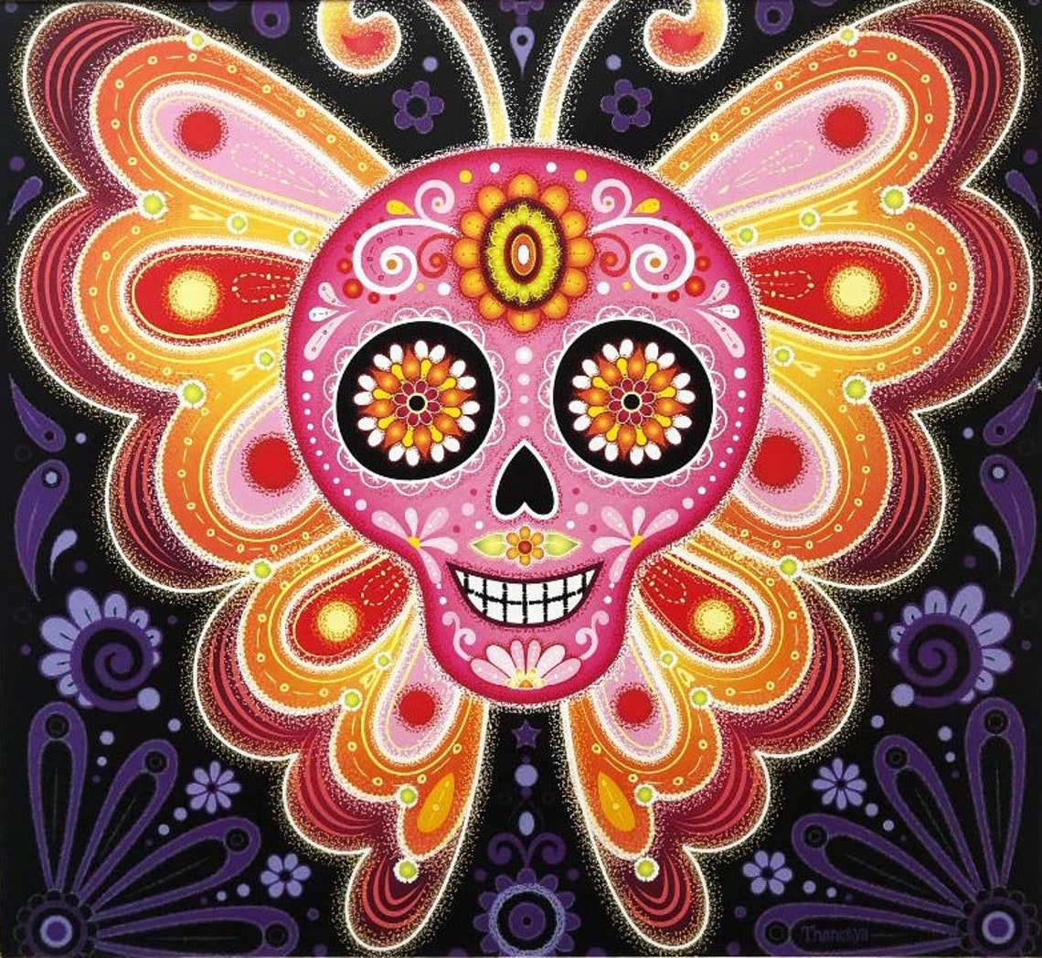 Thaneeya McArdle Electrik Sugar Skull Framed Art | Etsy