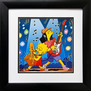 The Simpsons &quot;Lisa & Otto Rocking&quot; NEW Custom Framed Art Print