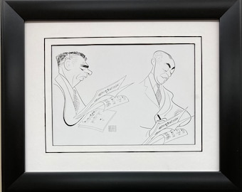 Al Hirschfeld "Hammerstein II y Rodgers" CUSTOM FRAMED Art Broadway