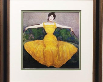 Maximillain Kurzweil "Lady in Yellow Dress" 1889 Framed Art Print