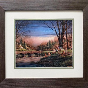 Terry Redlin &quot;Spring Fishing&quot; CUSTOM FRAMED Rural America Art Print