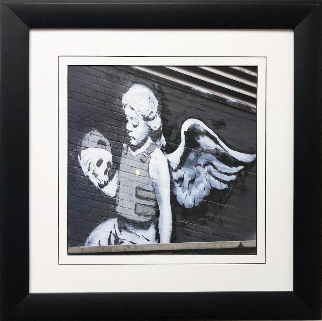 BANKSY angel in Bulletproof Vest New FRAMED Art Etsy
