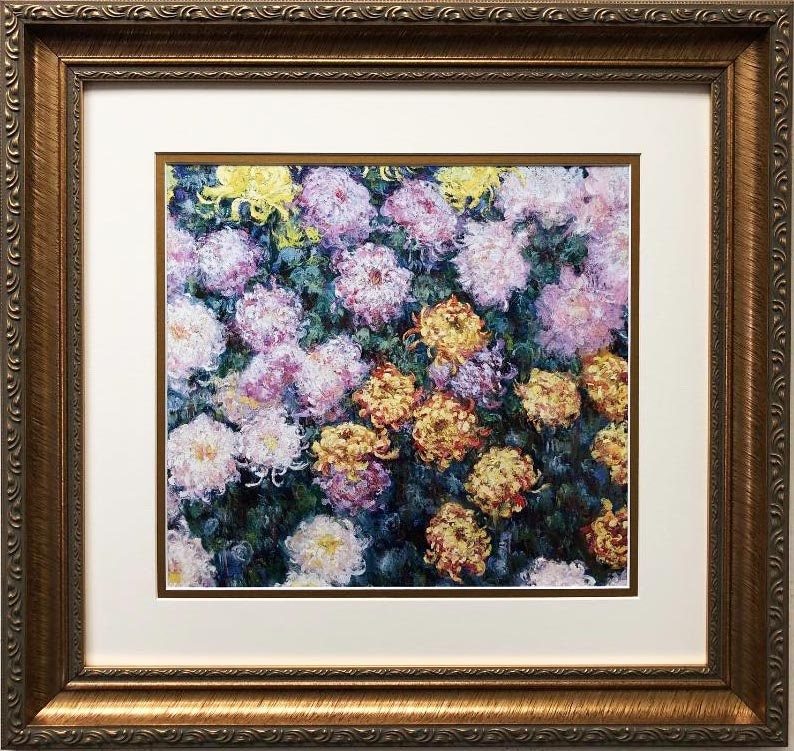 Claude clump of Chrysanthemums 1897 FRAMED Etsy