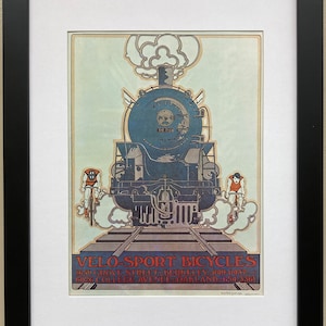 Vintage  Bicycle Poster &quot;Velo Sport Bicycles&quot; (1970)  Framed Art