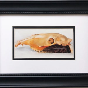 Georgia O&#39;Keeffe &quot;Horizontal Skull with Feathers&quot; Custom Framed  Art Print