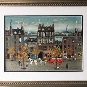 Michel Delacroix &quot;Marchand de Farine&quot; Framed Stone Signed Litho