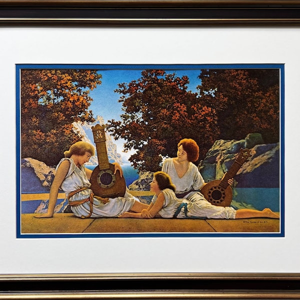 Maxfield Parrish "The Lute Players" NEW CUSTOM FRAMED Art Print