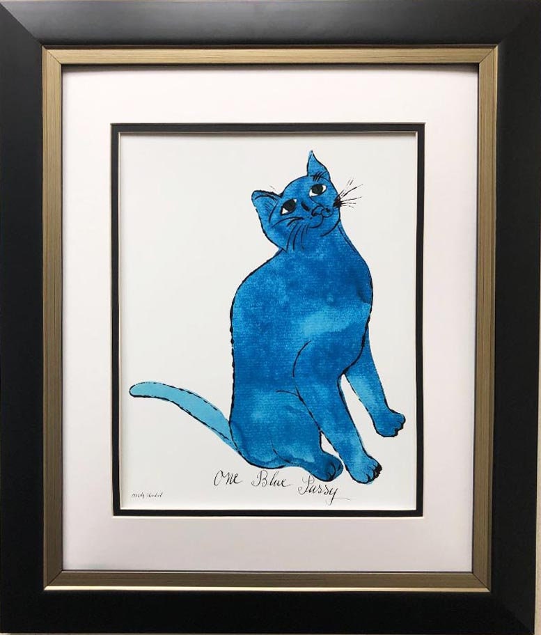 割引価格 模写】限定100部証明書 Andy Pussy Blue One Warhol もさ 版画