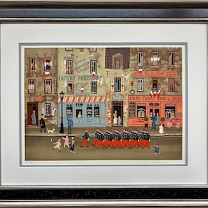 Michel Delacroix &quot;Le Defile Du 14 Julitte &quot; Hand Signed Limited Edition Lithograph