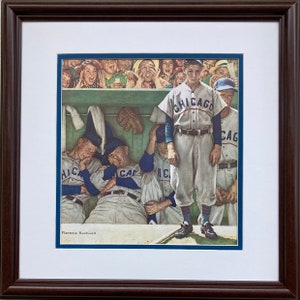 Norman Rockwell &quot;Bottom of the Ninth&quot; CUSTOM FRAMED Art Print Americana Baseball
