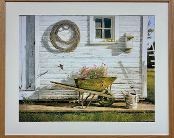 David Doss "Simple Backyard Pleasures" Framed Art  Country Flowers Gardener