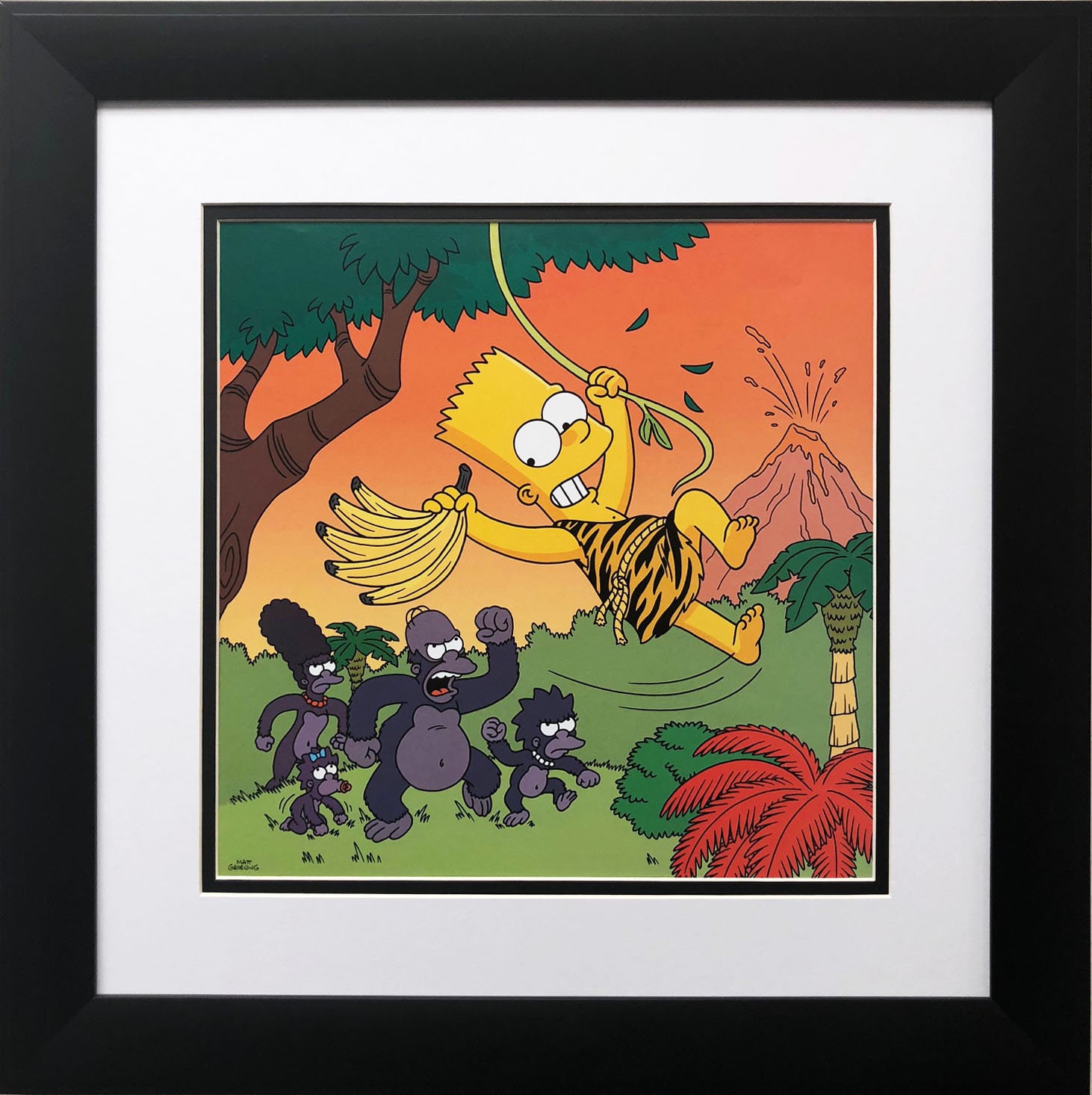 The Simpsons "Bart Simpson in the Jungle" New Custom Framed Art Print