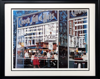 Ken Keeley "Chock Full O'Nuts" Hand Signed & # FRAMED Art New York City