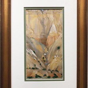 Georgia O&#39;Keeffe &quot;Cliffs Beyond Abiquiu, 1943&quot; Art Custom Framed New