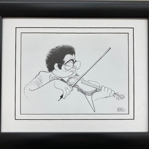 Al Hirschfeld &quot;Itzhak Perlman 1988&quot; CUSTOM FRAMED ART Music