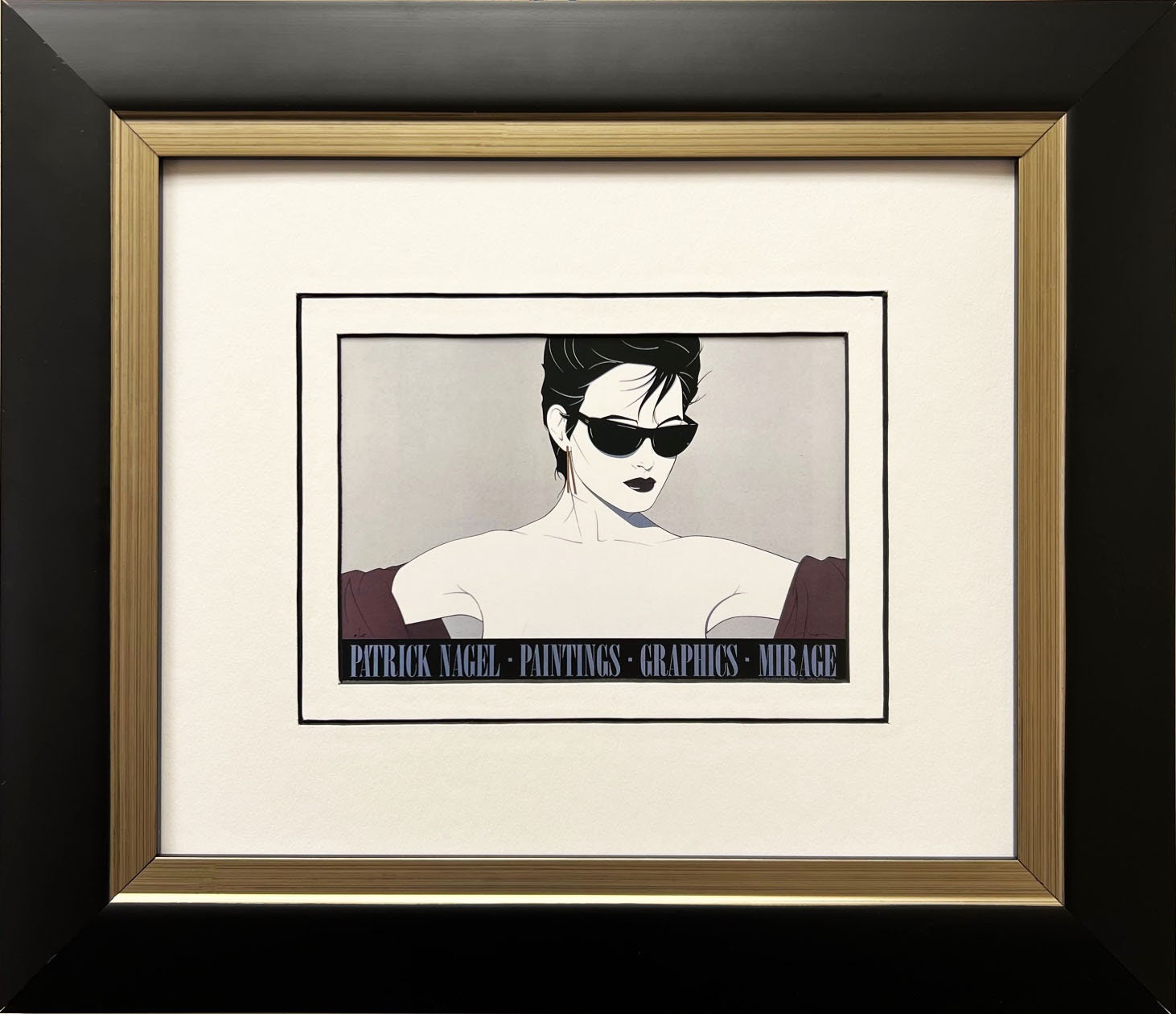 パトリック•ナーゲル　作品名「サングラス　sunglasses」インテリア Amazon.com: Patrick-nagel-sunglasses-gold-foil-edition