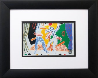 David Hockney « Two Dancers » Pop Art CUSTOM FRAMED Book Folio Dérivé d’un livre de David Hockney