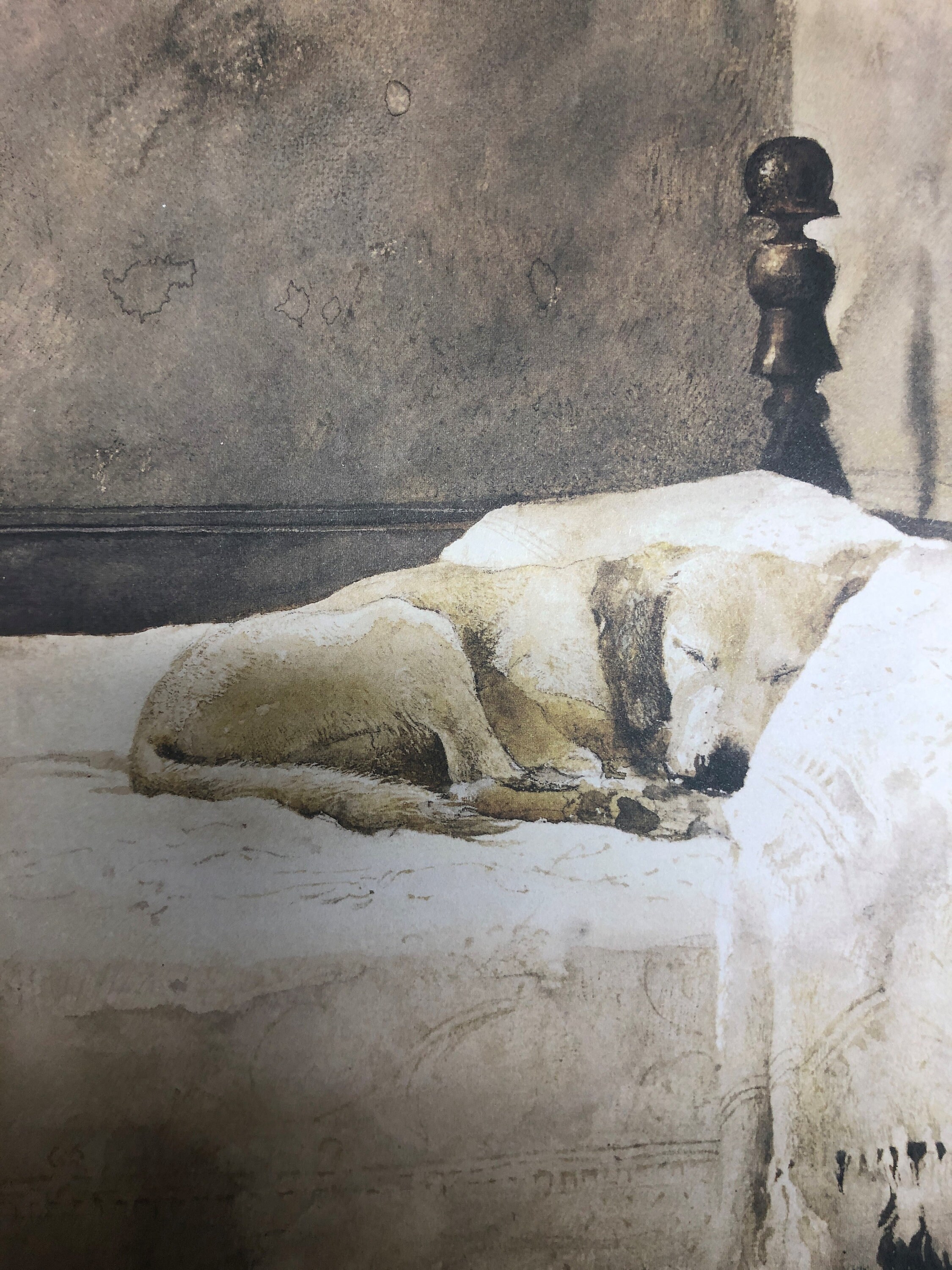 Andrew Wyeth、ALVARO'S BEDROOM ANDREW WYETH XRare 1990 OOP Halftone Litho-Print BIG ROOM