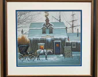 Charles Wysocki "Belly Warmers" Newly FRAMED Art Americana Rural Winter