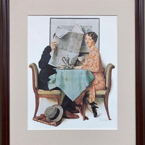 Norman Rockwell &quot;At the Breakfast Table &#39;30&quot; CUSTOM FRAMED Art  Print Americana