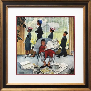 Norman Rockwell &quot;Sunday Morning&quot; New CUSTOM FRAMED Art Print